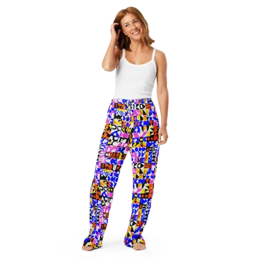 Chromatic Glyph Grid on a Women's Pajama Pants