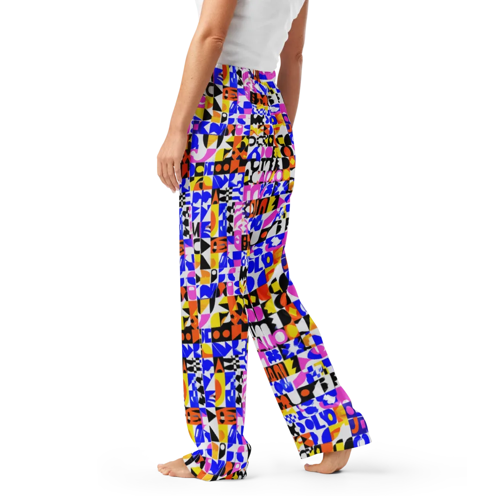 Chromatic Glyph Grid on Women's Pajama Pants — Left