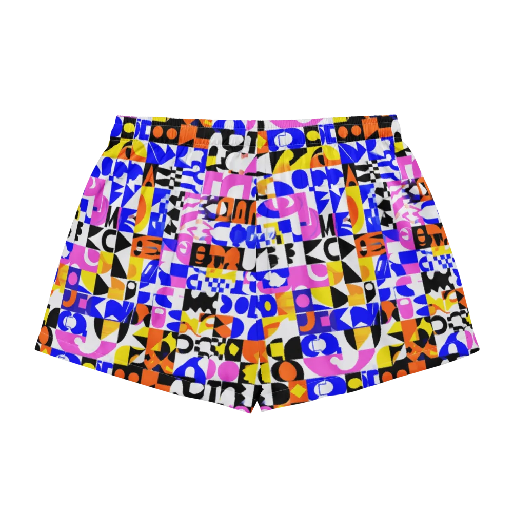 Chromatic Glyph Grid on Women's Pajama Shorts — Back