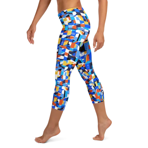 Electric Block Party on a Capri Leggings