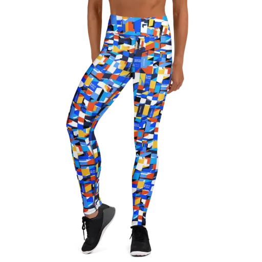 Electric Block Party on a Yoga Leggings