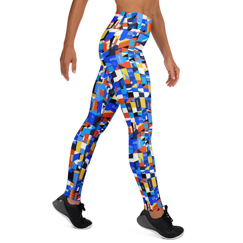Electric Block Party on Yoga Leggings — Right