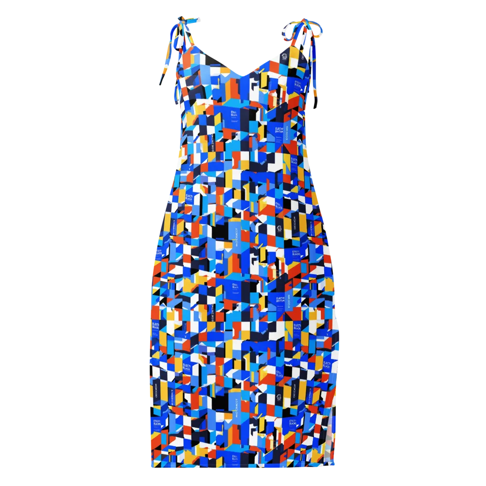 Electric Block Party on Slip Dress — Front