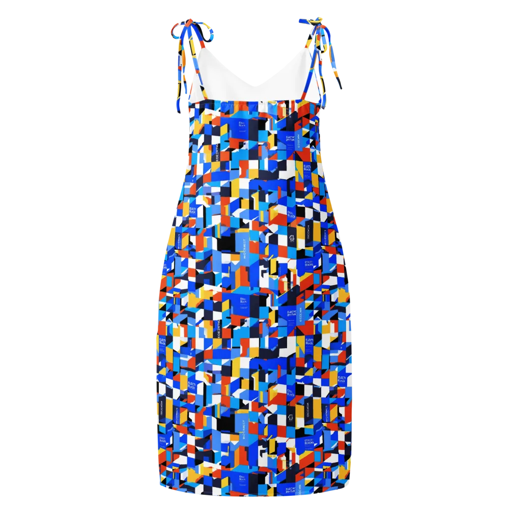 Electric Block Party on Slip Dress — Back