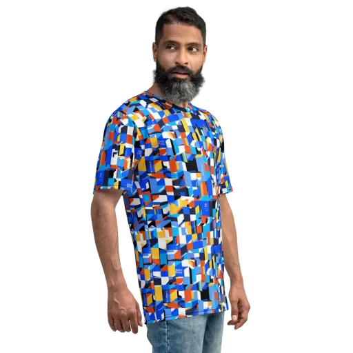 Electric Block Party on a Men's Crew Neck T-Shirt