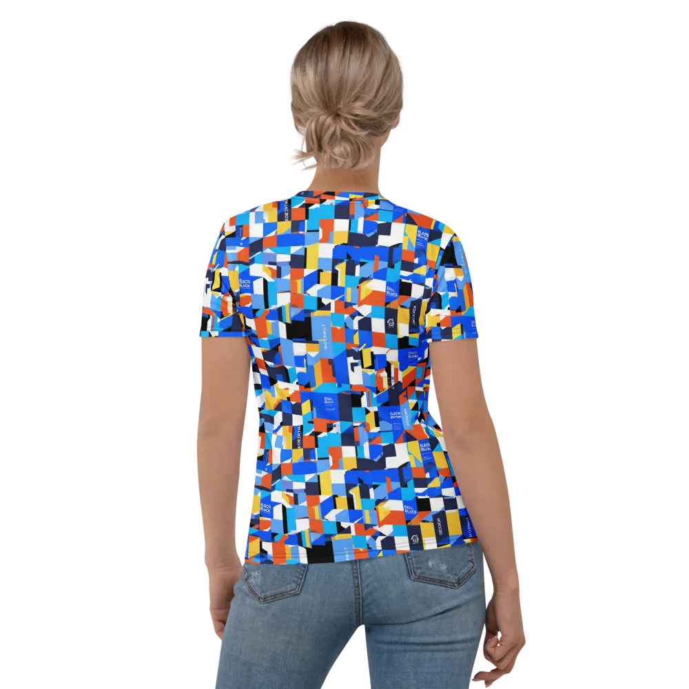 Electric Block Party on Women's Crew Neck T-Shirt — Back