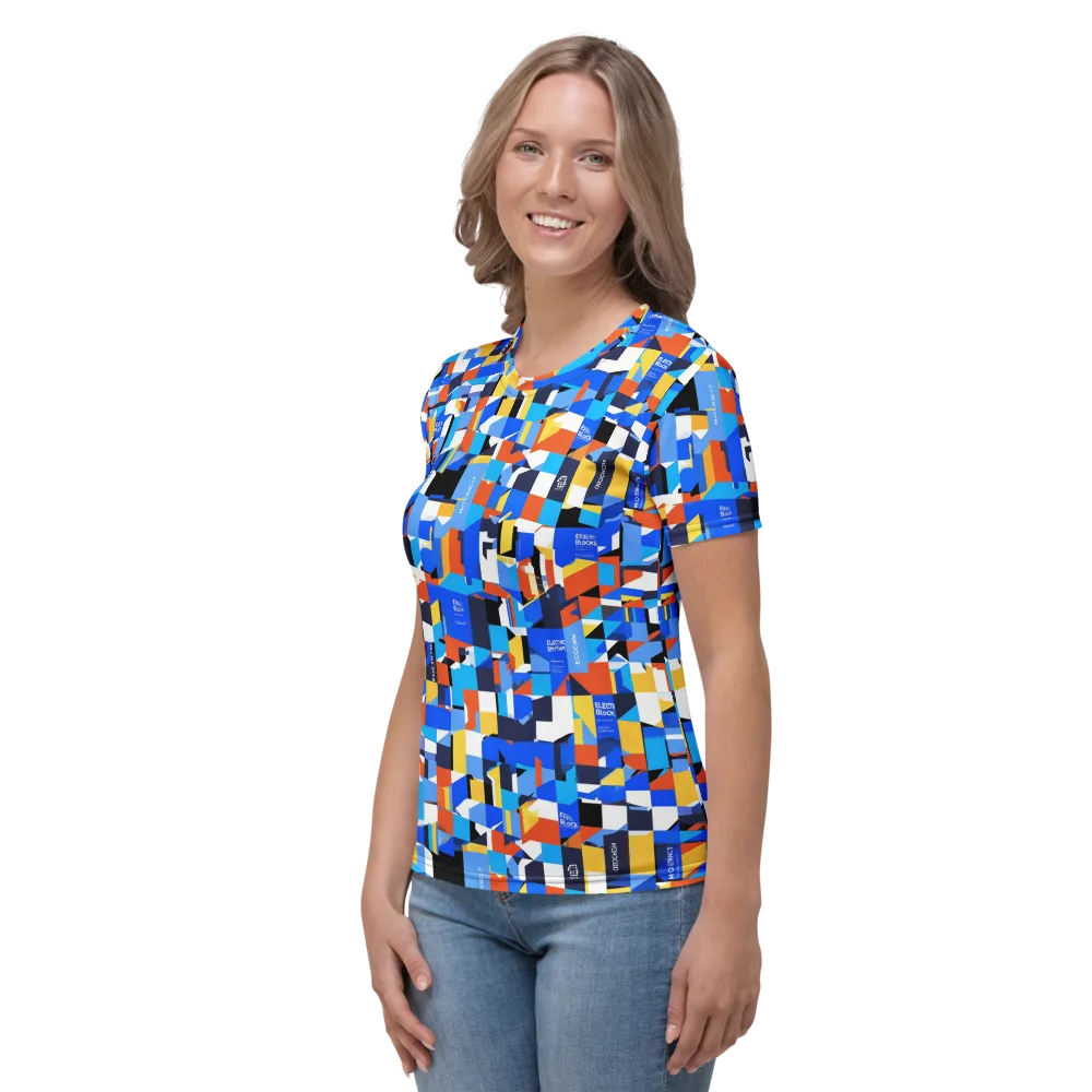 Electric Block Party on Women's Crew Neck T-Shirt — Left