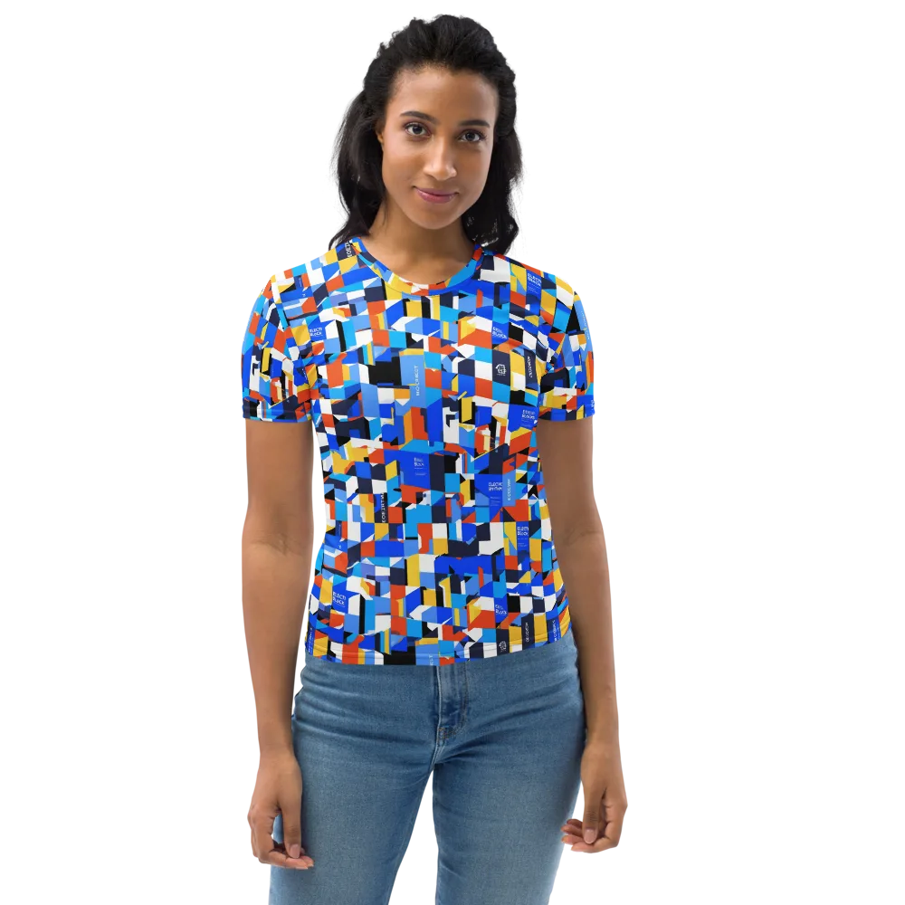 Electric Block Party on Women's Crew Neck T-Shirt — Front