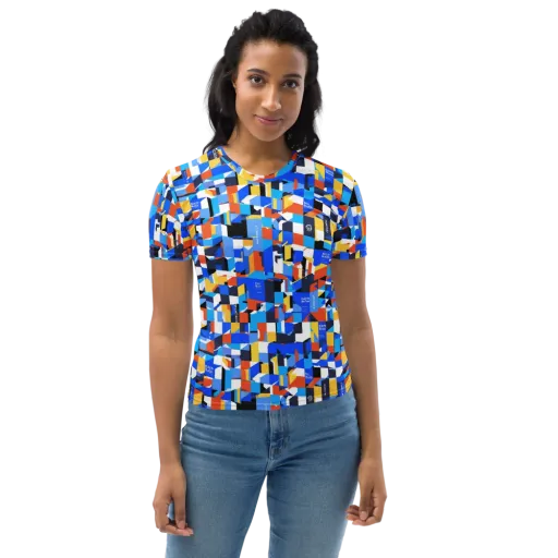 Electric Block Party on a Women's Crew Neck T-Shirt