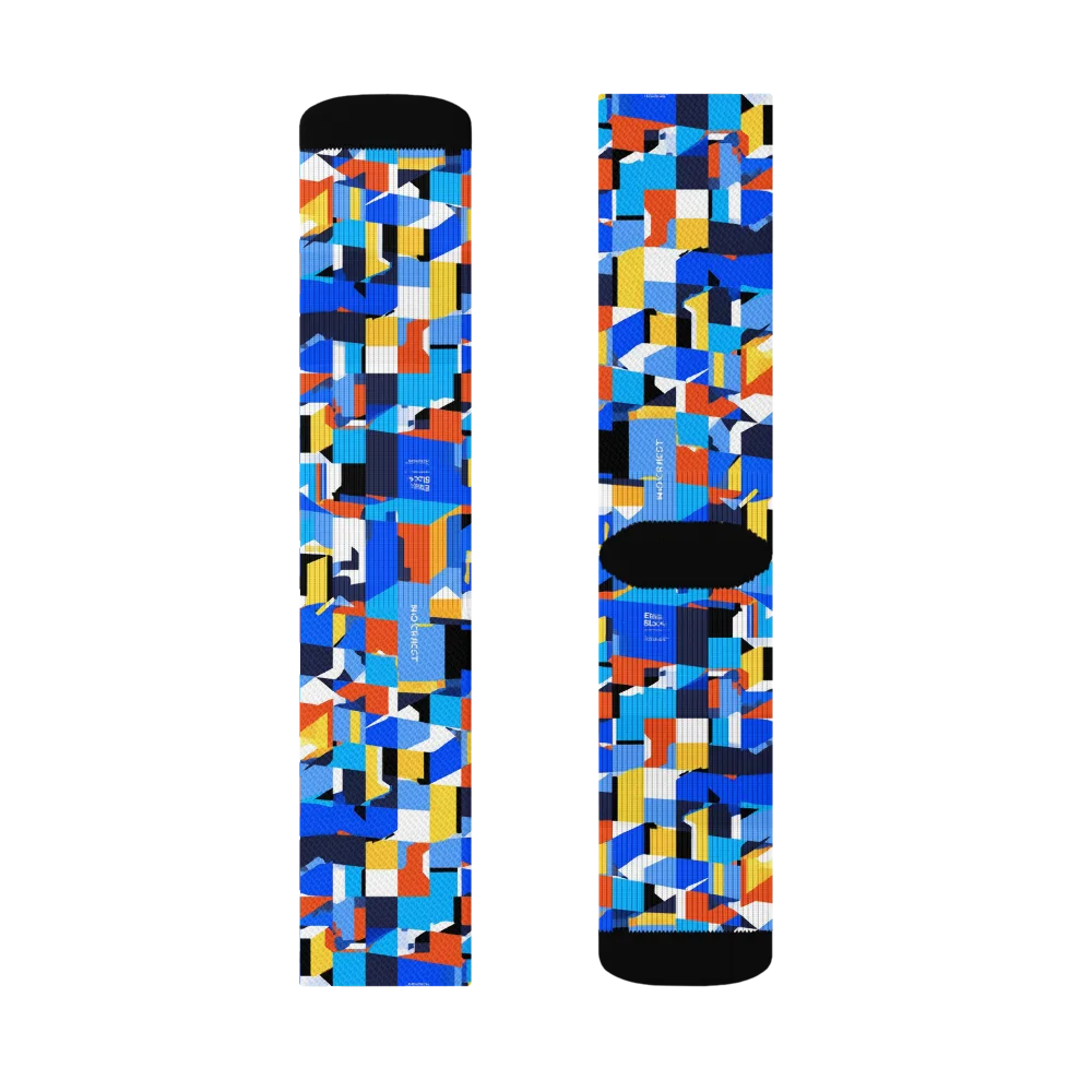 Electric Block Party on Socks — Right Sock