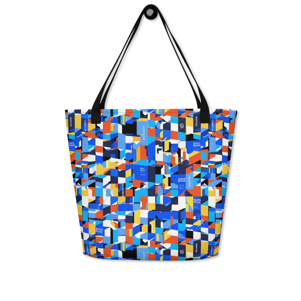Electric Block Party on Large Tote Bag W/ Pocket — Front