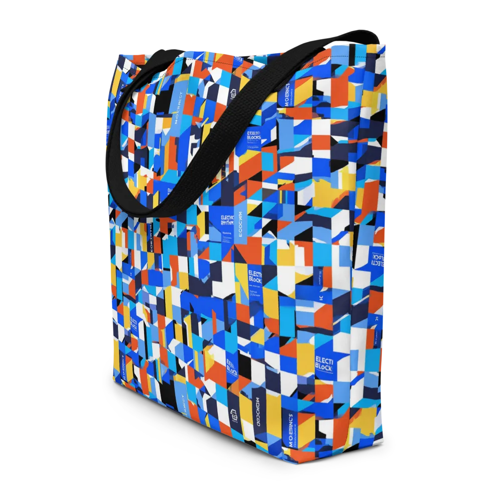 Electric Block Party on Large Tote Bag W/ Pocket — Front