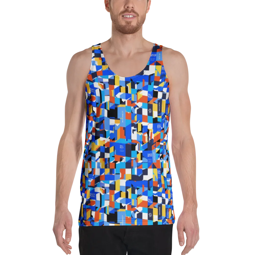 Electric Block Party on Men's Tank Top — Front