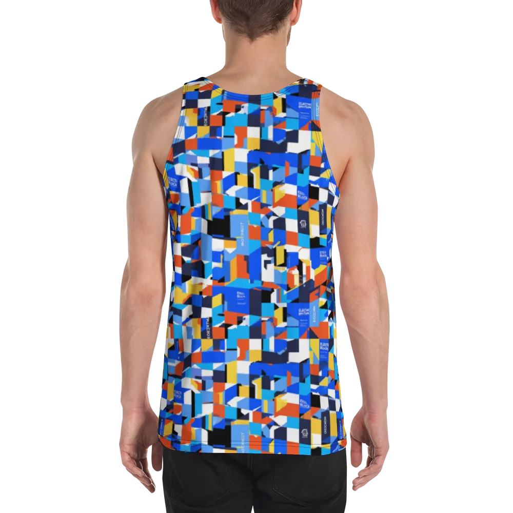 Electric Block Party on Men's Tank Top — Back