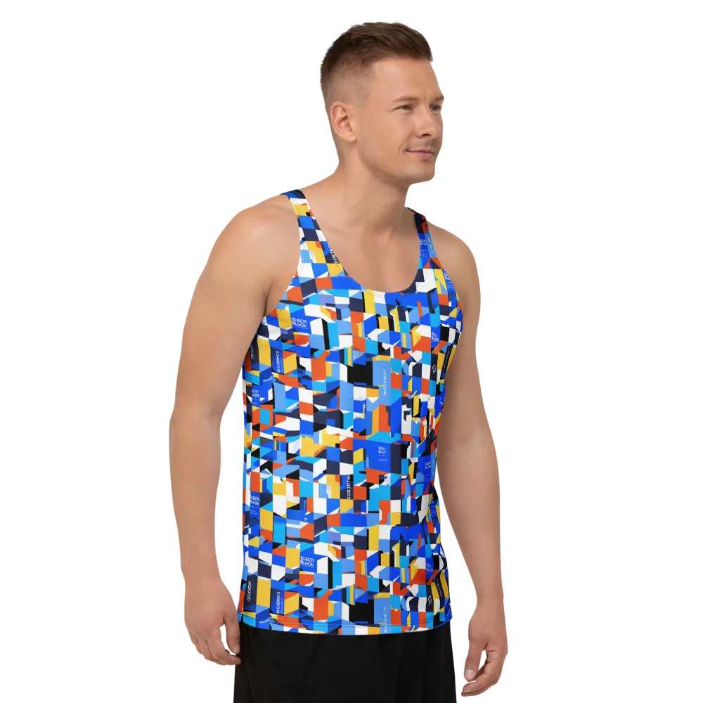 Electric Block Party on Men's Tank Top — Right Front
