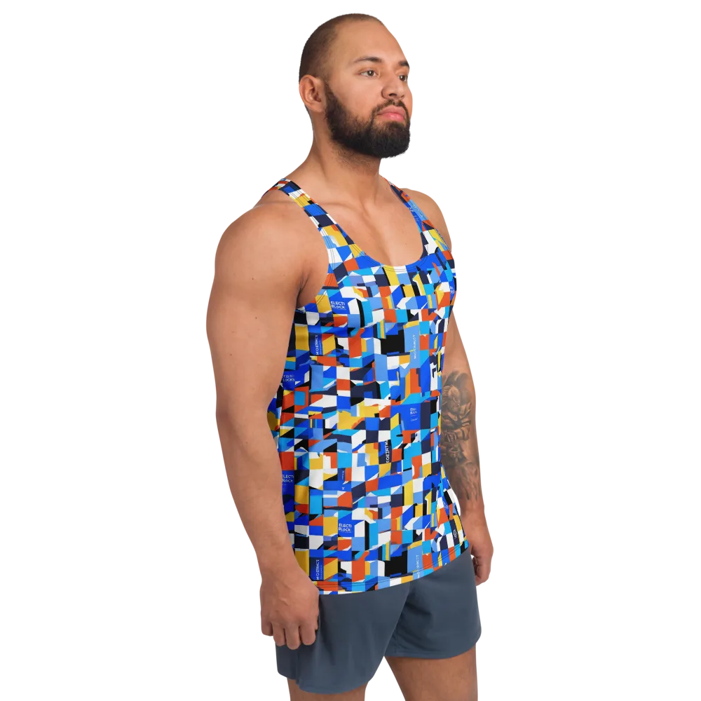 Electric Block Party on Men's Tank Top — Right Front