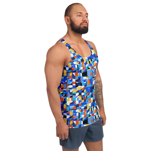 Electric Block Party on a Men's Tank Top