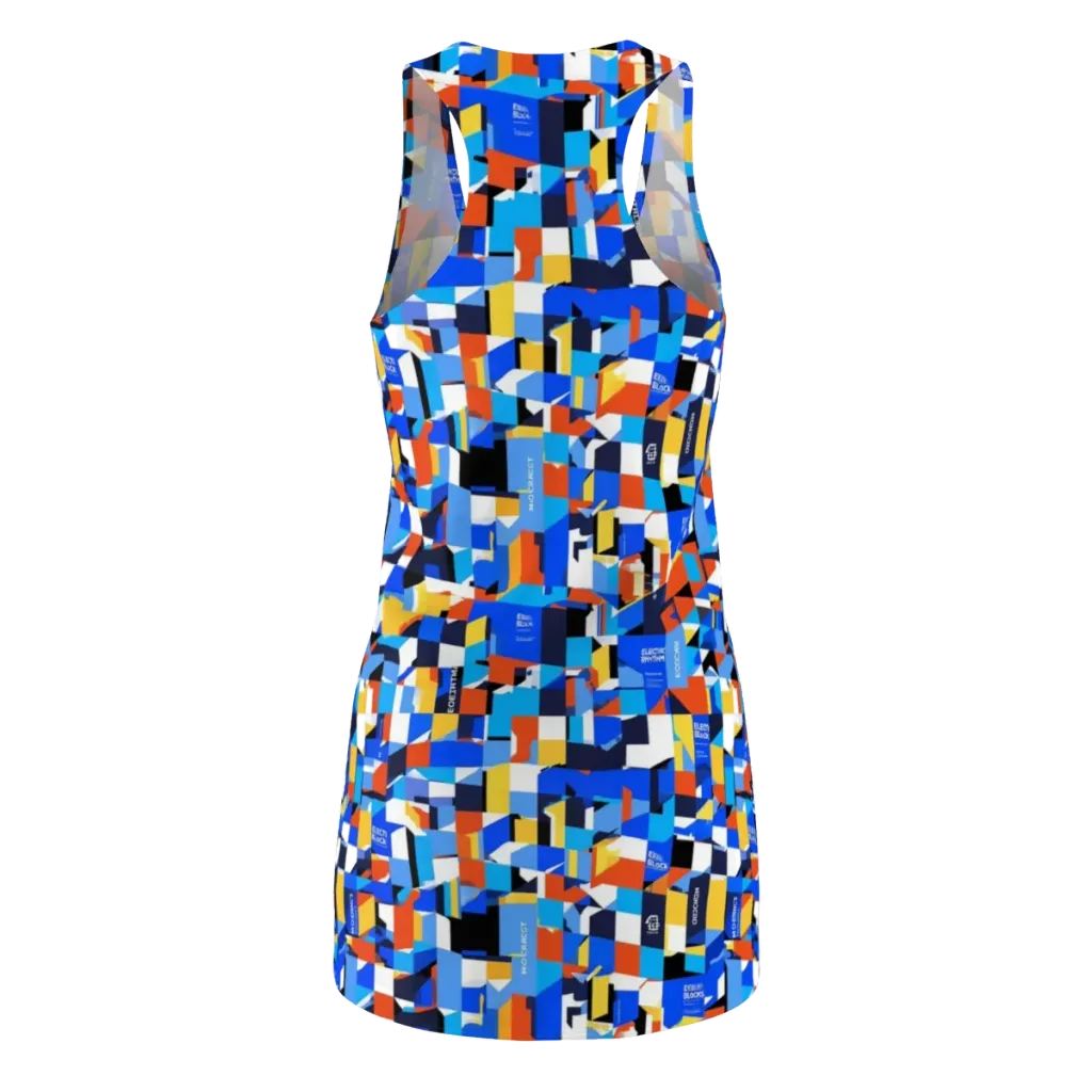 Electric Block Party on Racerback Dress — Back