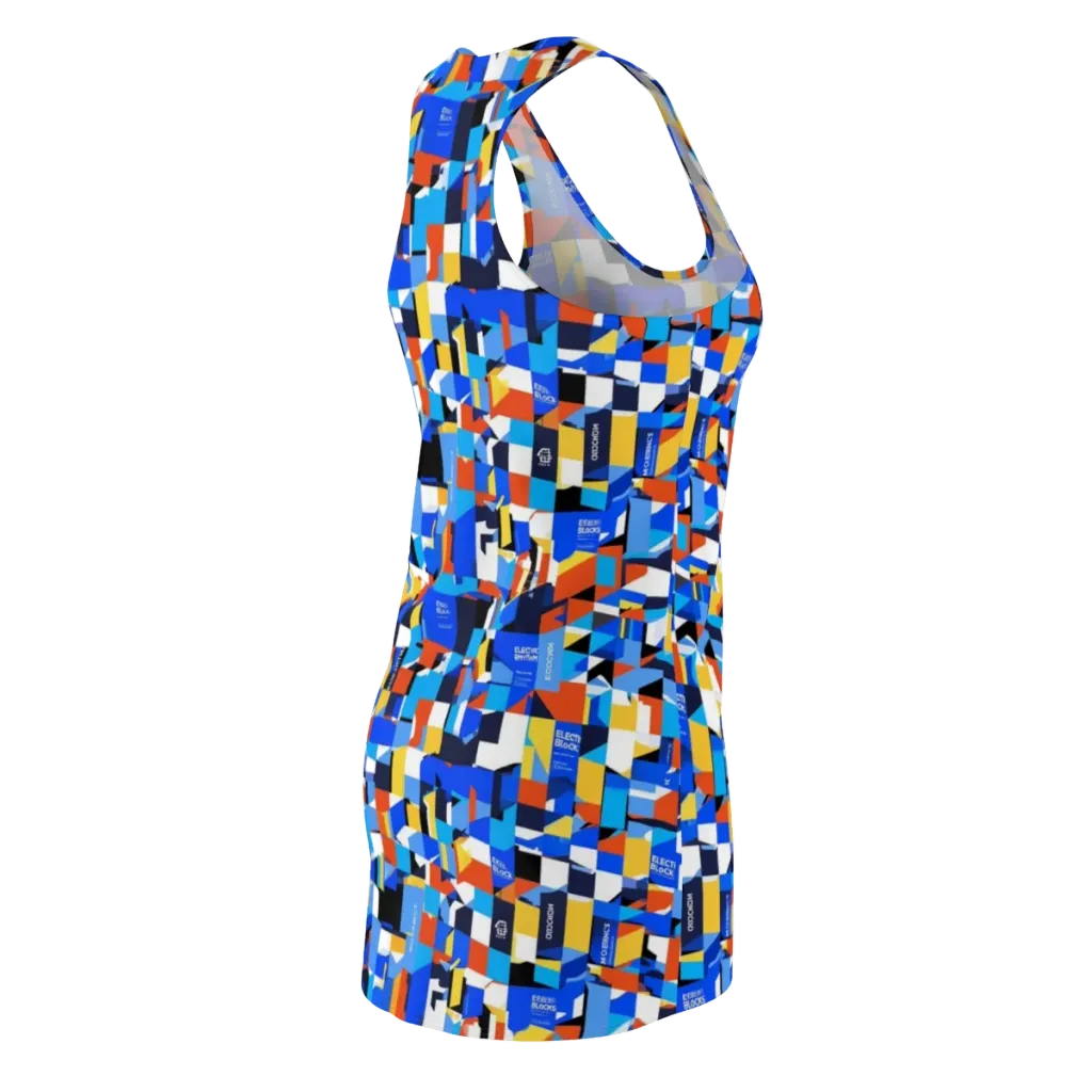 Electric Block Party on Racerback Dress — Back Side