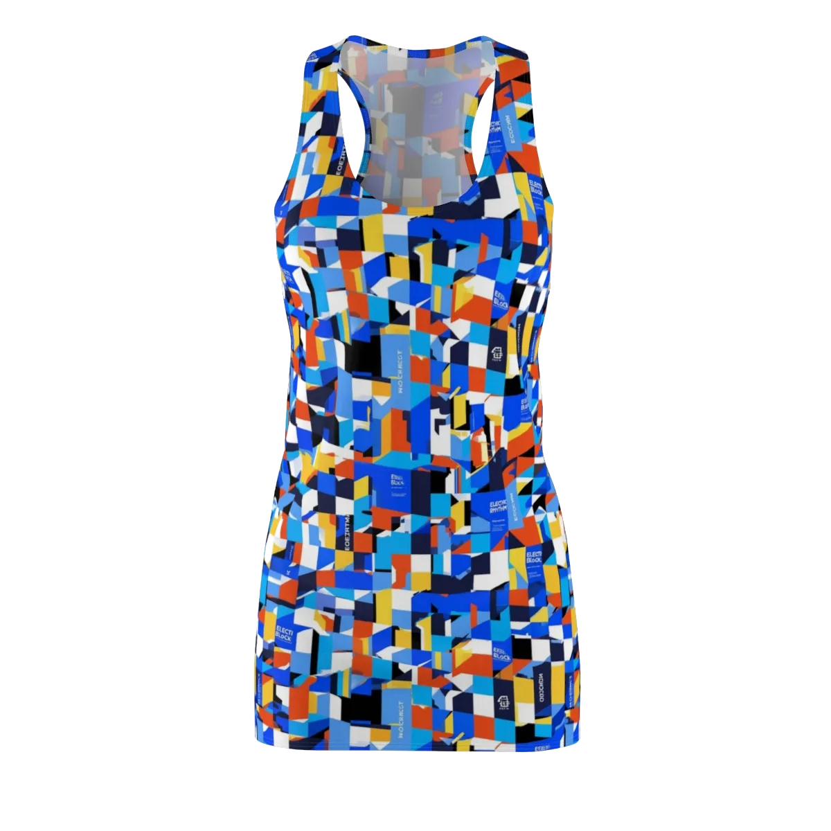 Electric Block Party on Racerback Dress — Front