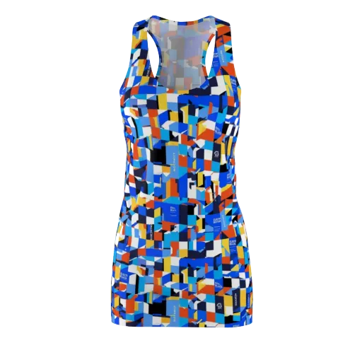 Electric Block Party on a Racerback Dress