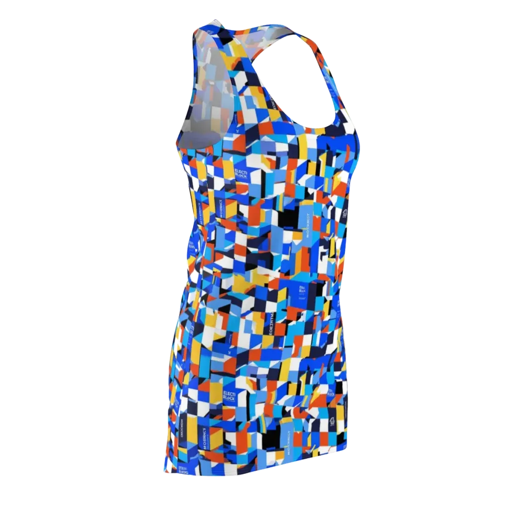 Electric Block Party on Racerback Dress — Front Side