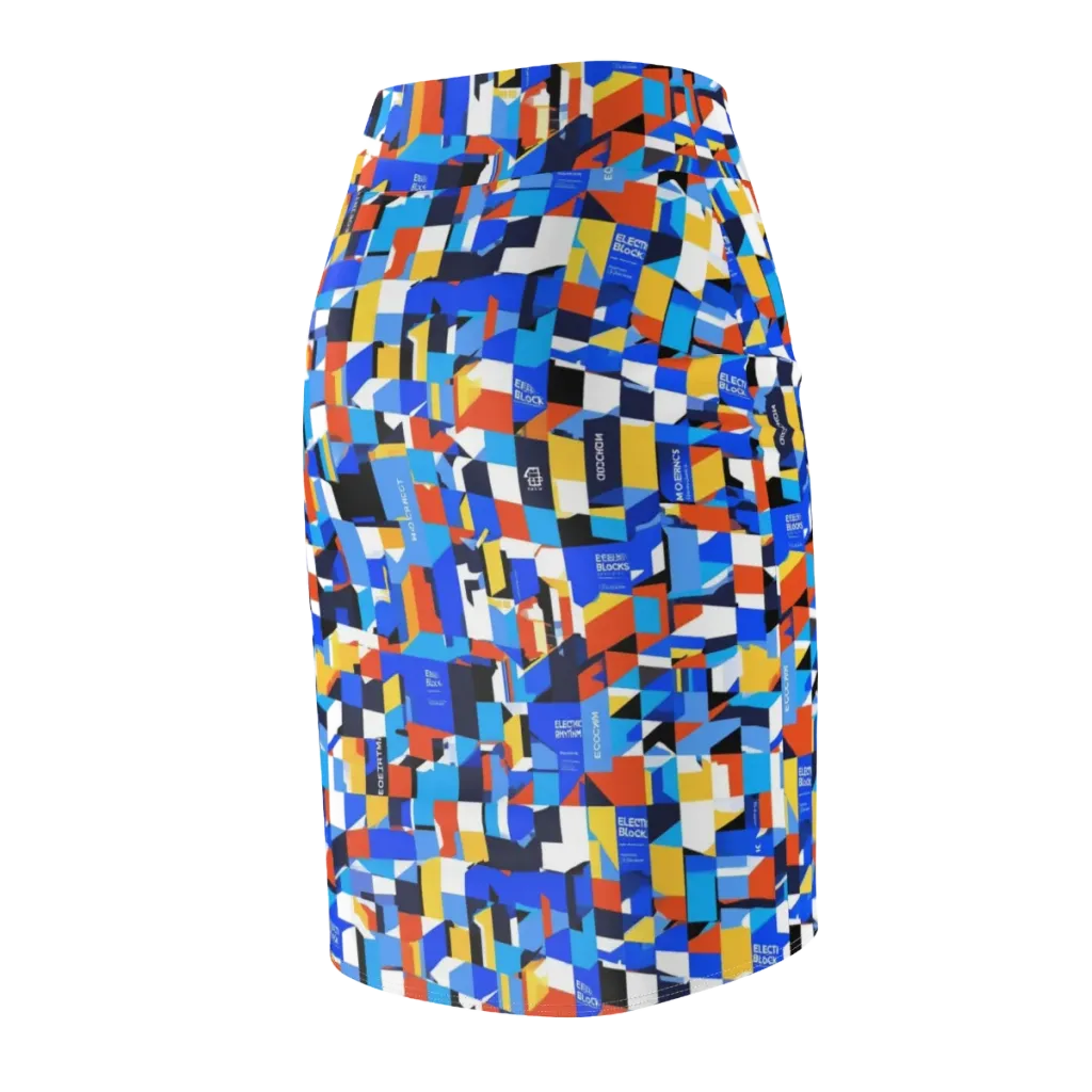 Electric Block Party on Pencil Skirt — Back Side
