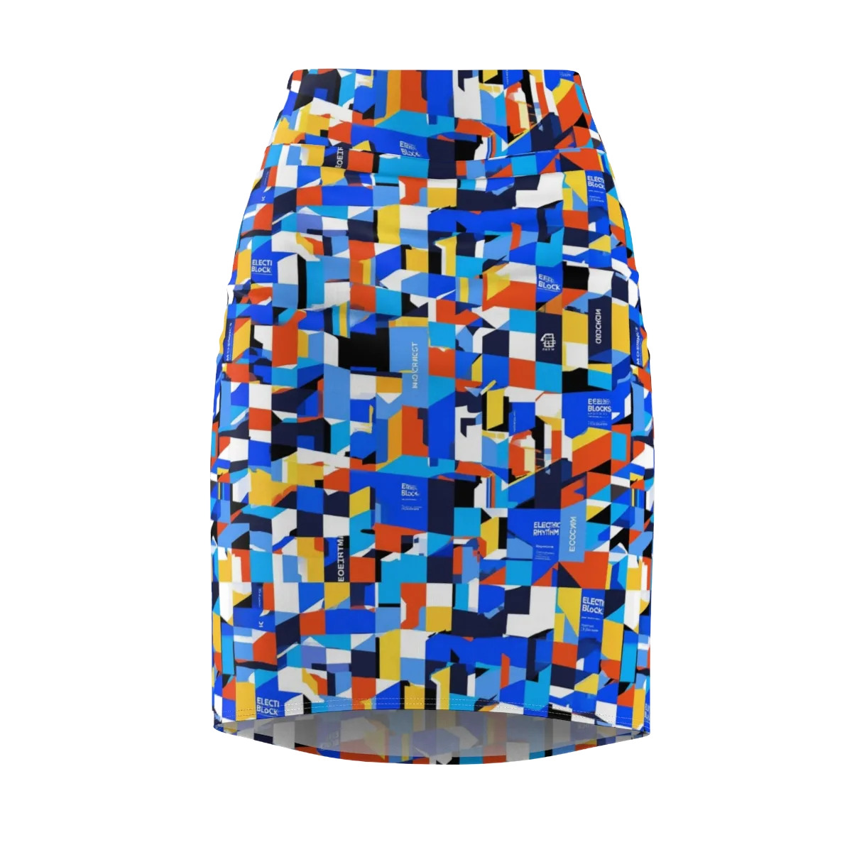 Electric Block Party on Pencil Skirt — Front