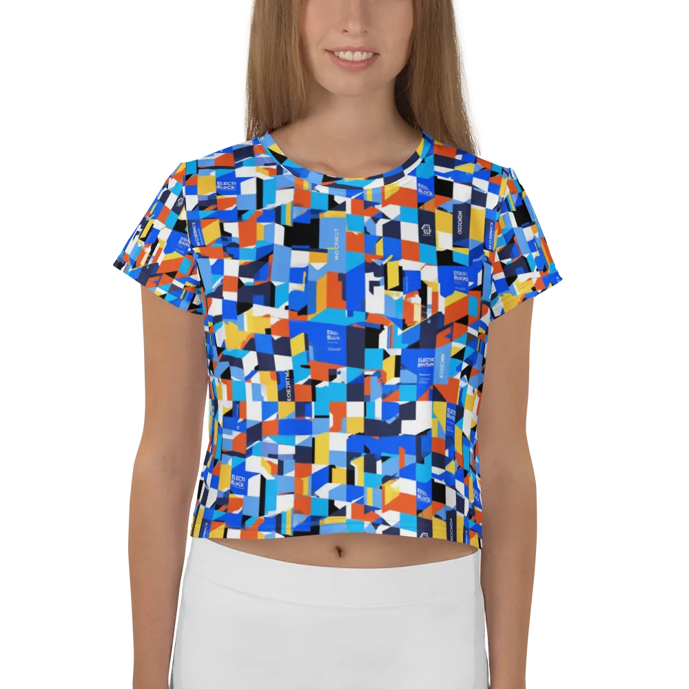 Electric Block Party on Crop Tee — Front