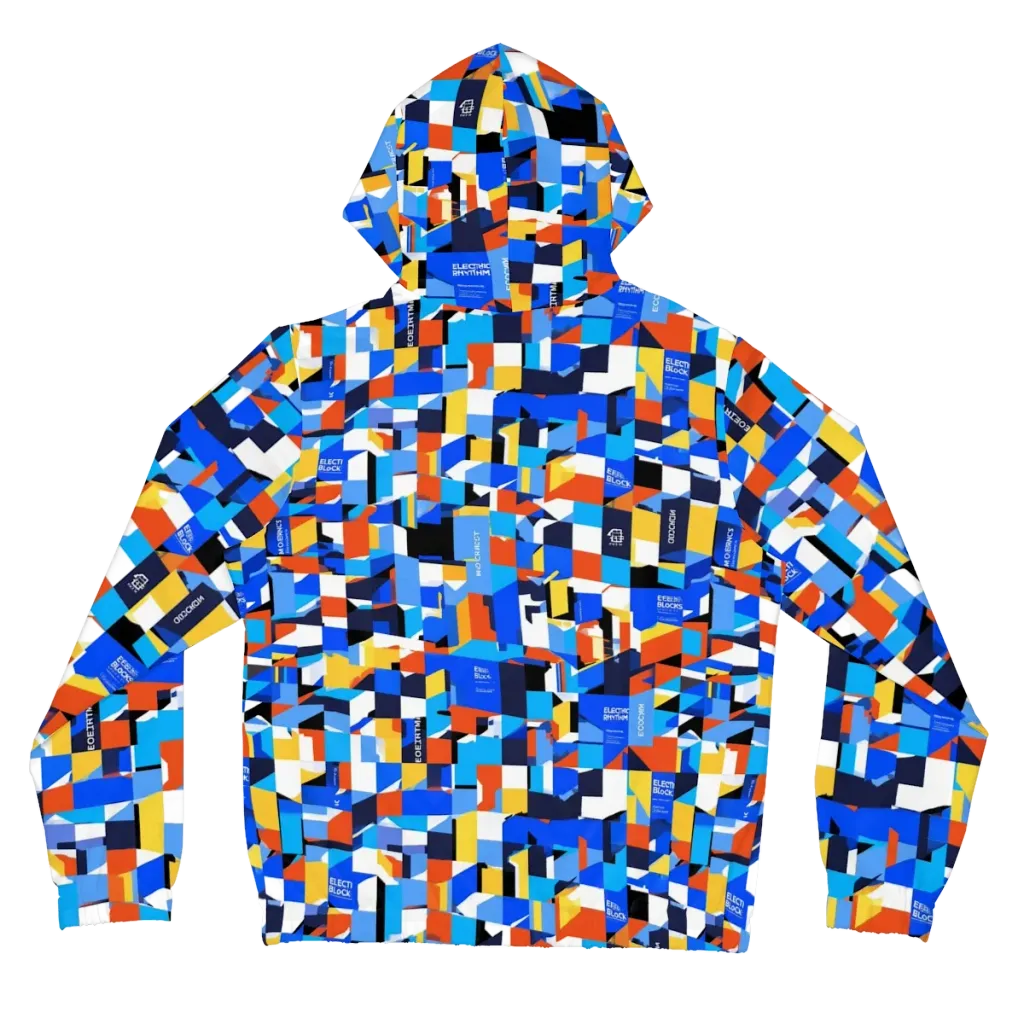 Electric Block Party on Women's Full-Zip Hoodie — Back