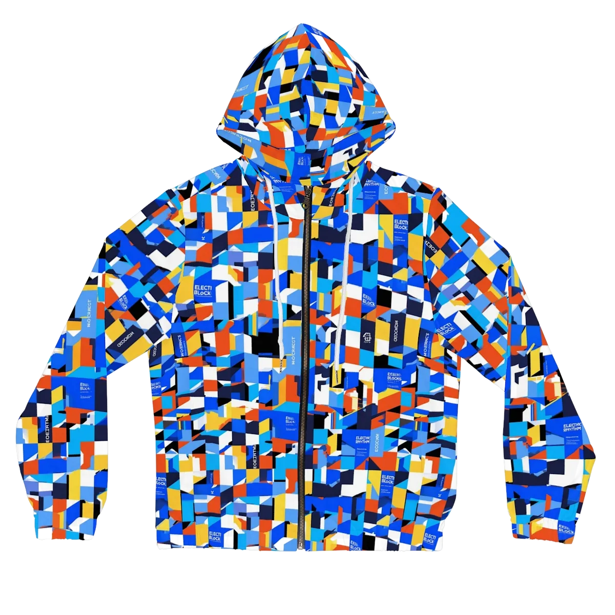 Electric Block Party on Women's Full-Zip Hoodie — Front