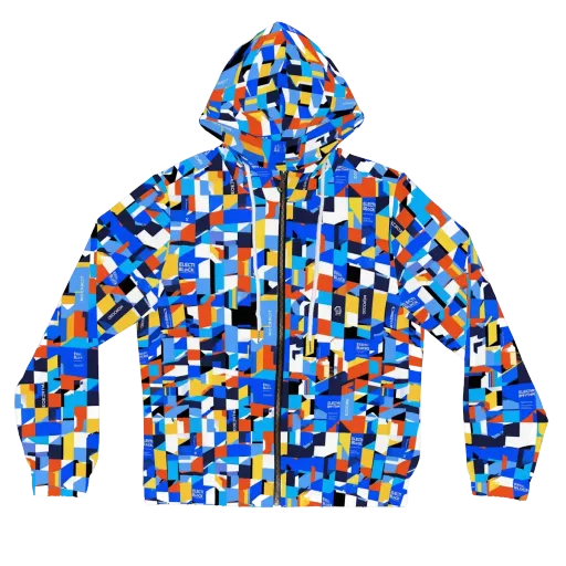 Electric Block Party on a Women's Full-Zip Hoodie
