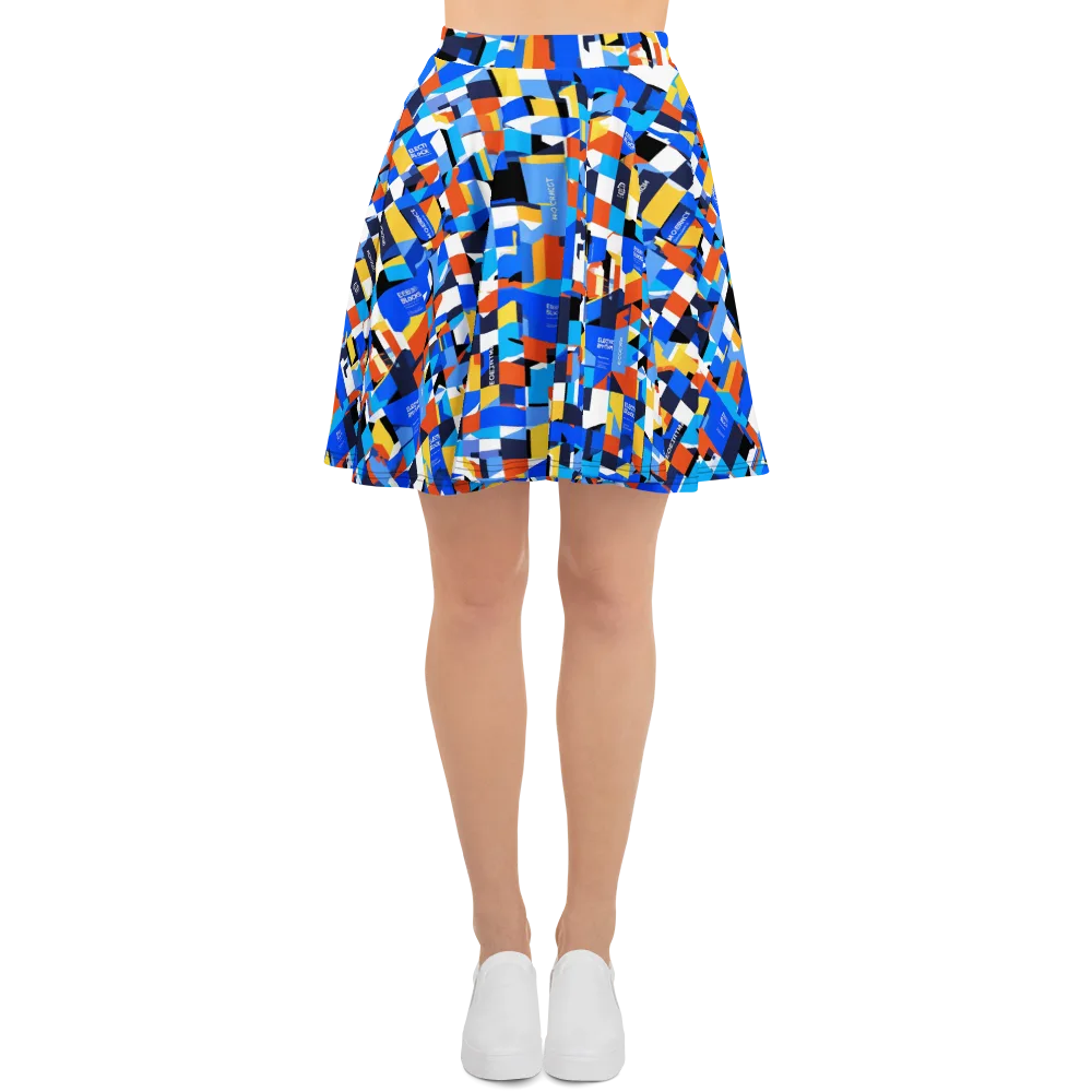 Electric Block Party on Skater Skirt — Front