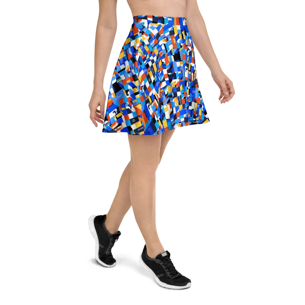 Electric Block Party on Skater Skirt — Right