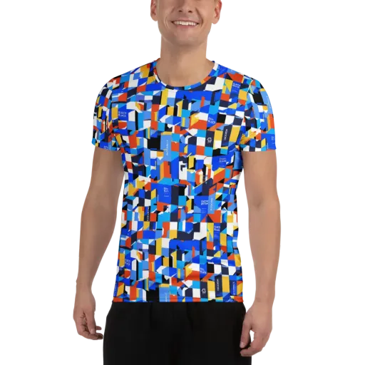 Electric Block Party on a Men's Athletic T-Shirt