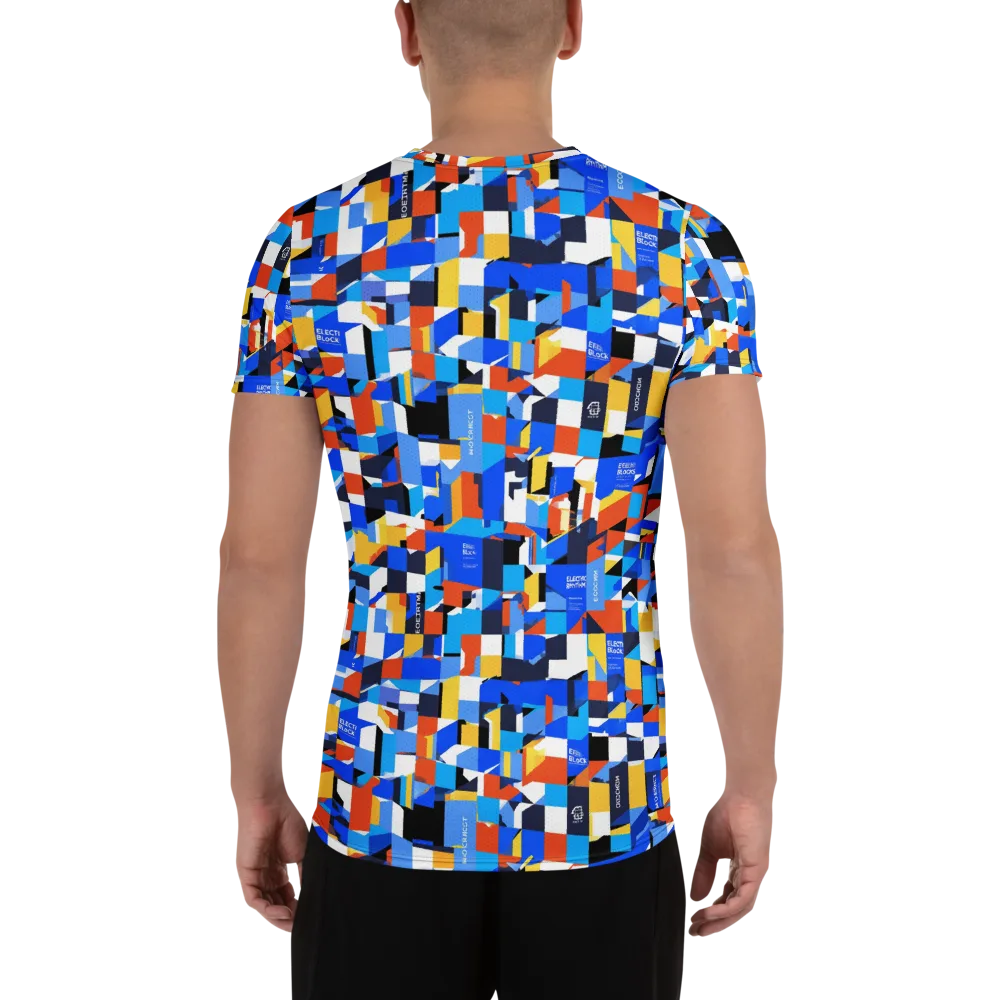 Electric Block Party on Men's Athletic T-Shirt — Back