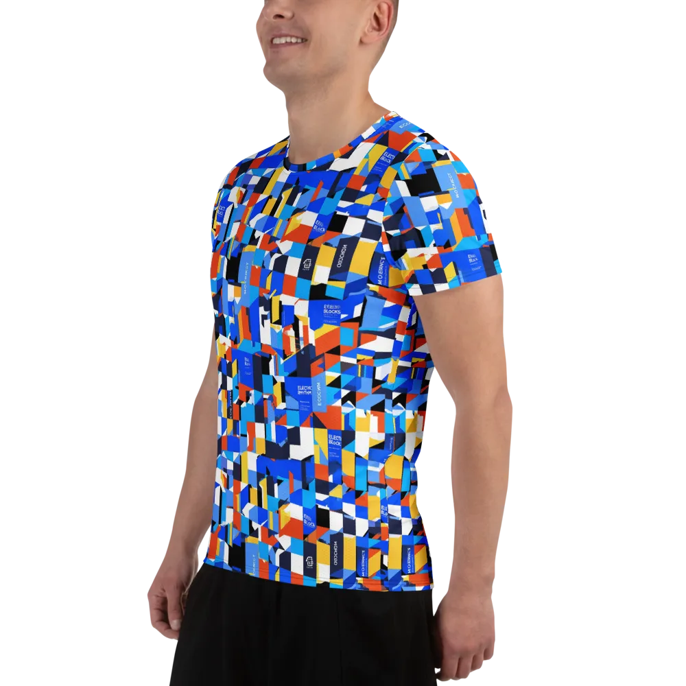 Electric Block Party on Men's Athletic T-Shirt — Left