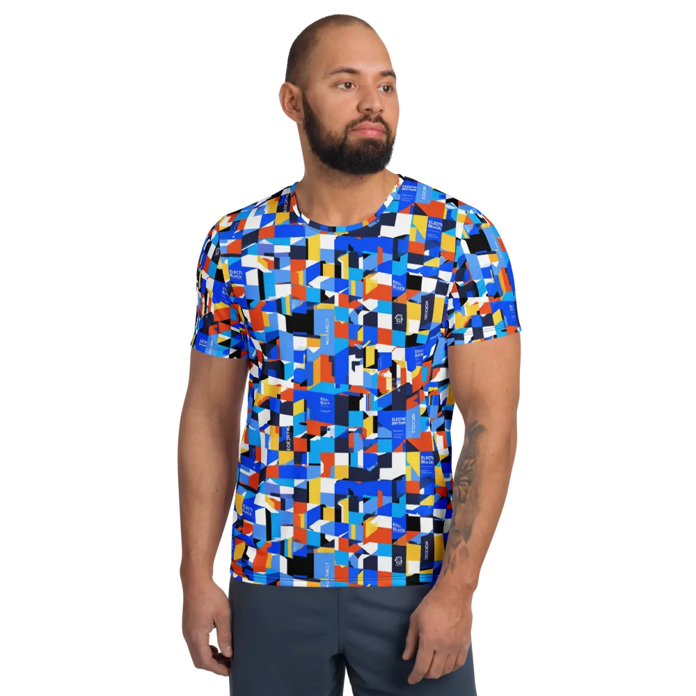 Electric Block Party on Men's Athletic T-Shirt — Front