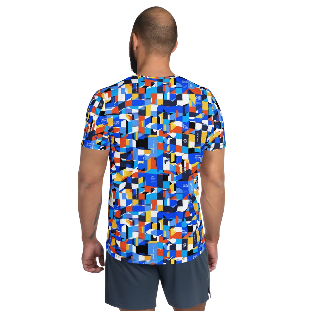 Electric Block Party on Men's Athletic T-Shirt — Back