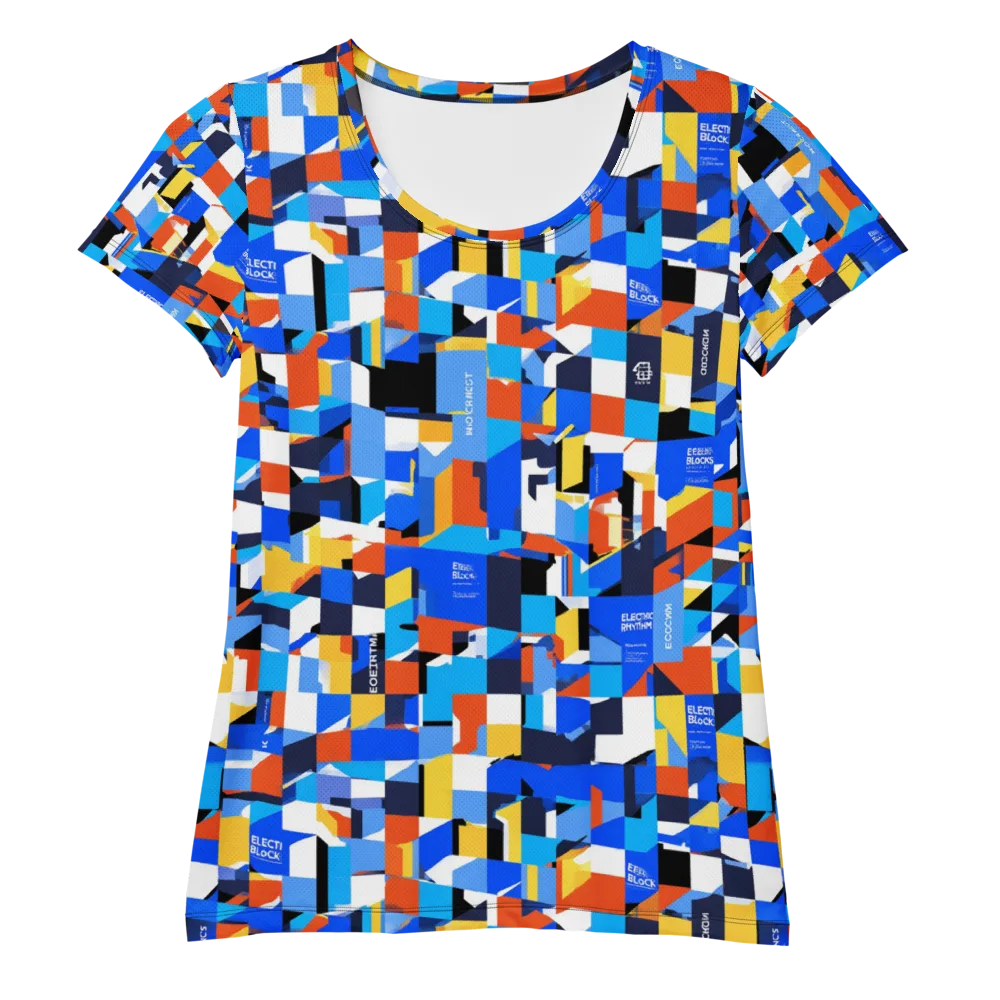 Electric Block Party on Women's Athletic T-Shirt — Front