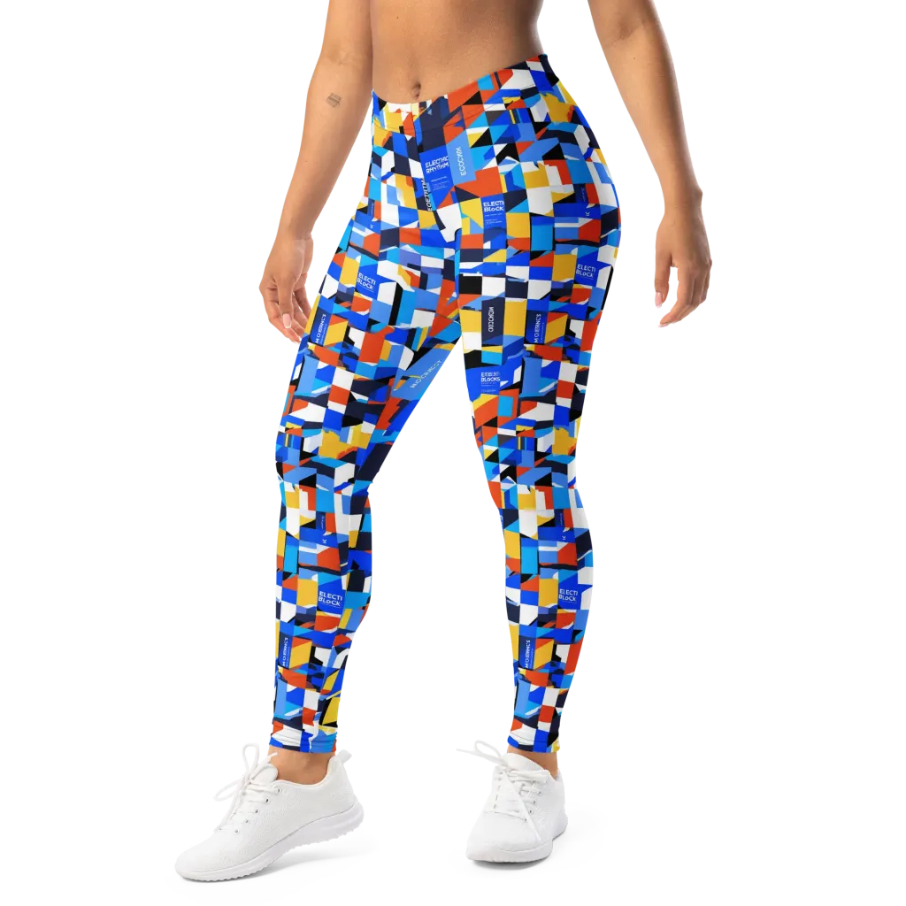 Electric Block Party on Leggings — Left Front