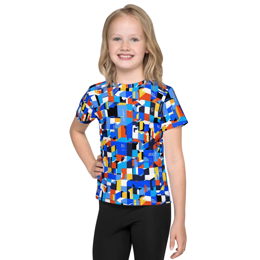 Electric Block Party on Kids Crew Neck T-Shirt — Front