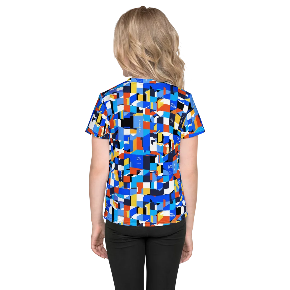 Electric Block Party on Kids Crew Neck T-Shirt — Back