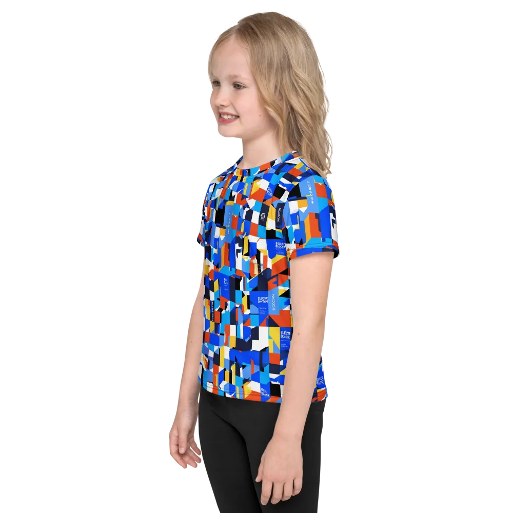 Electric Block Party on Kids Crew Neck T-Shirt — Left