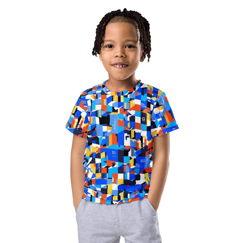 Electric Block Party on Kids Crew Neck T-Shirt — Front