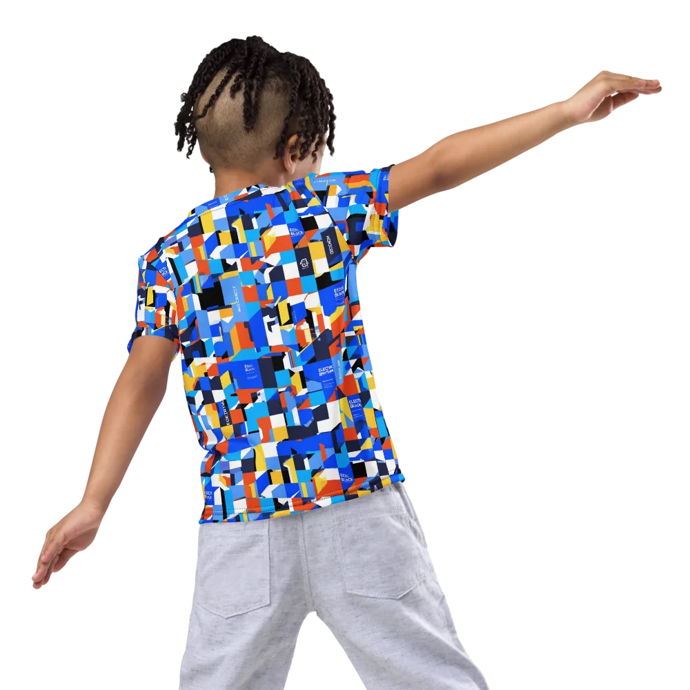 Electric Block Party on Kids Crew Neck T-Shirt — Back