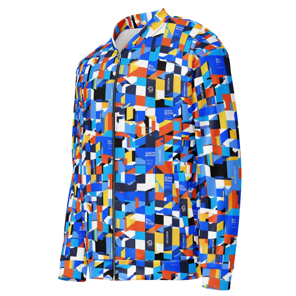 Electric Block Party on Bomber Jacket — Left Front