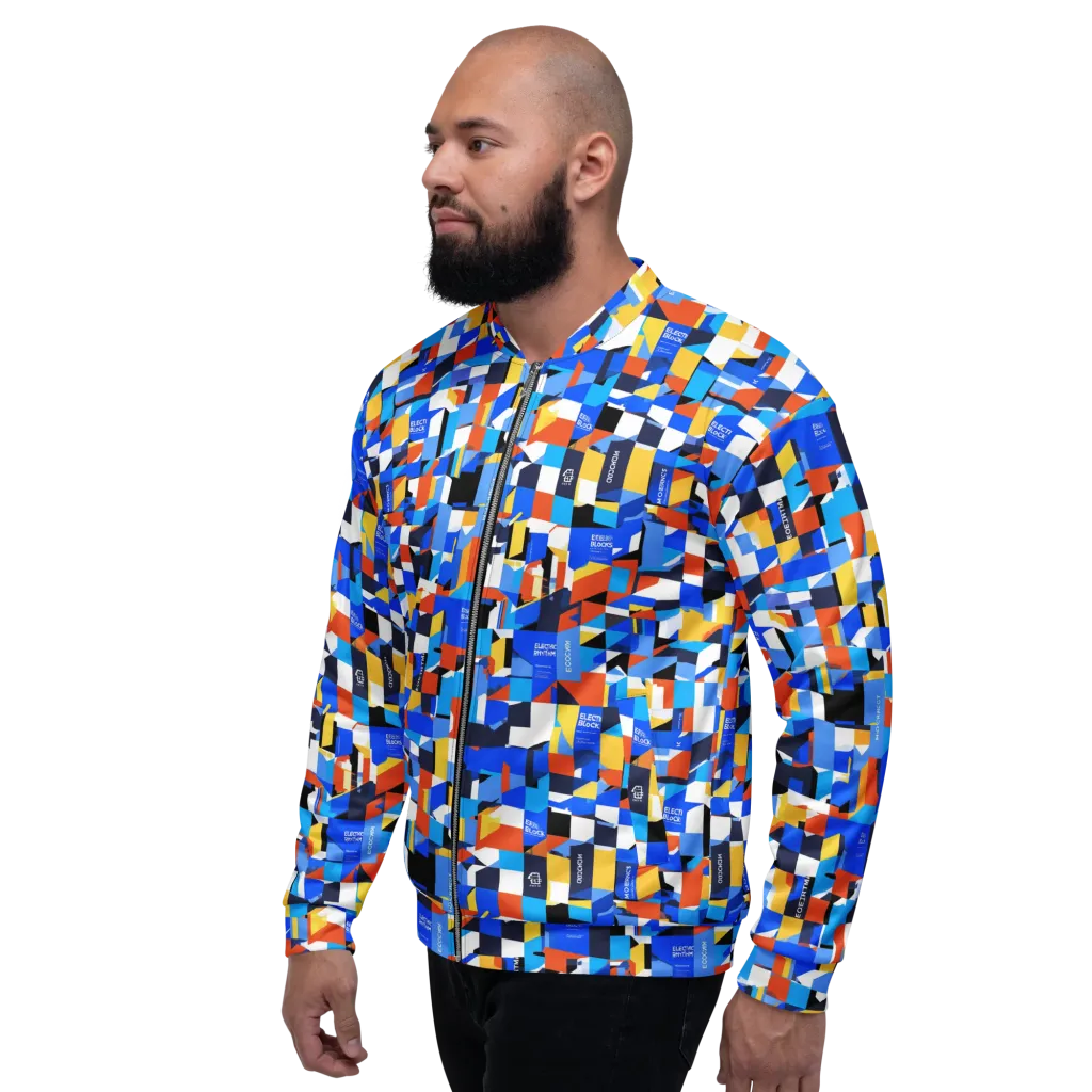 Electric Block Party on Bomber Jacket — Left