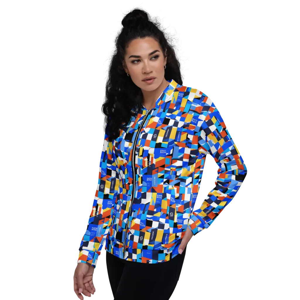 Electric Block Party on Bomber Jacket — Left