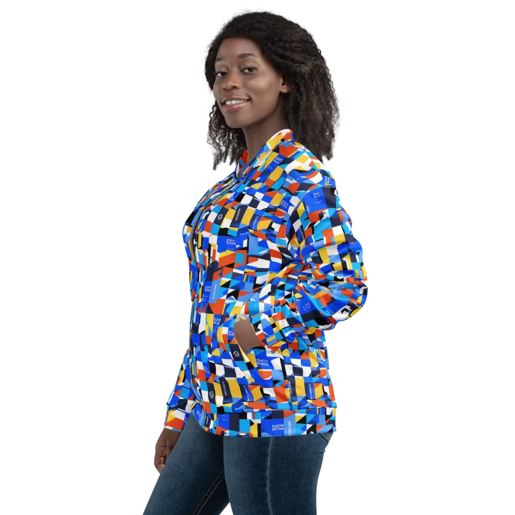 Electric Block Party on Bomber Jacket — Left
